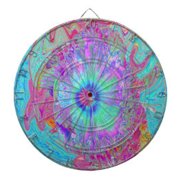 Psykedelisk retro Rainbow Blue Hibiscus Darttavla