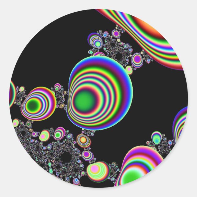 Psykedelisk Ripple Runt Klistermärke (Framsida)