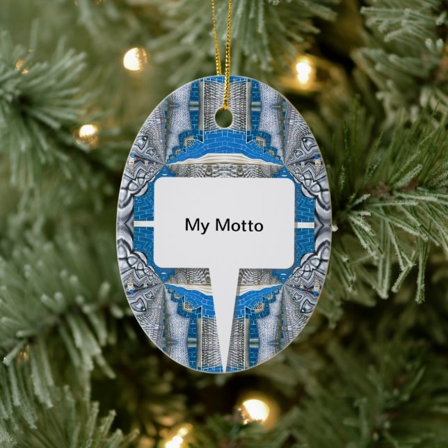 Psykedelisk Roligt Fractal Mönster & Text Julgransprydnad Keramik (Träd)