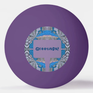 Psykedelisk Roligt Fractal Mönster & Text Pingisboll