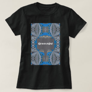 Psykedelisk Roligt Fractal Mönster & Text T Shirt