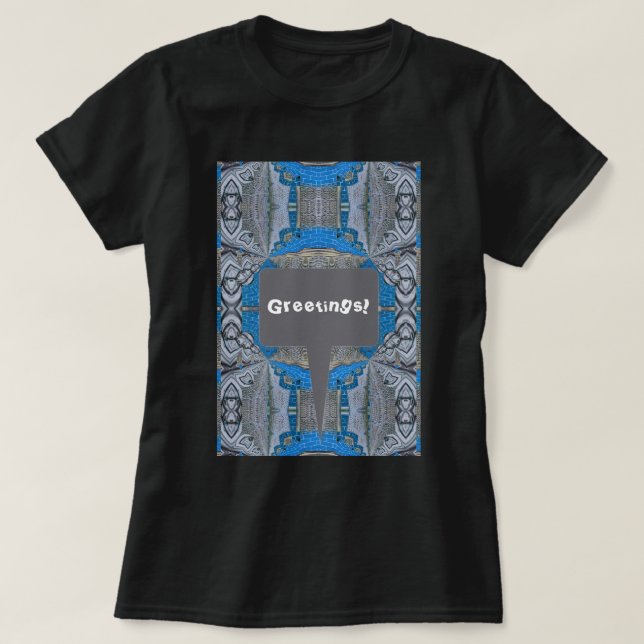 Psykedelisk Roligt Fractal Mönster & Text T Shirt (Design framsida)
