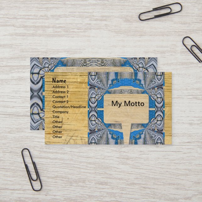 Psykedelisk Roligt Fractal Mönster & Text Visitkort (Fram/Back In Situ)