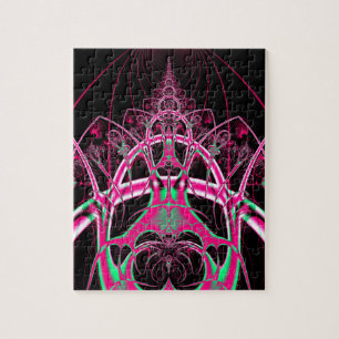 Psykedelisk Rollercoaster Tunnel Fractal Pussel