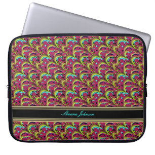 Psykedelisk Rosa Aqua Mönster Tablet / bärbar dato Laptop Fodral