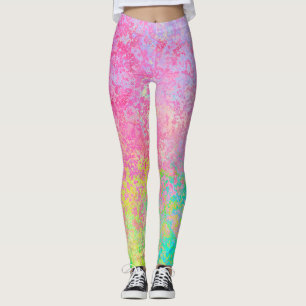 Psykedelisk Rosa av jordgubbar Neon Pastel Abstrak Leggings