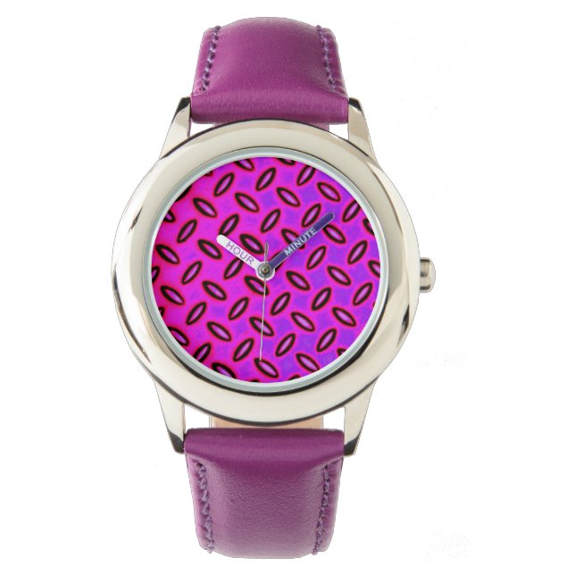Psykedelisk Rosa Patterned Watch Armbandsur (Framsida)