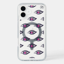 Psykedelisk Rosa Staring Ögon Halloween Speck Fodr