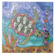 Psykedelisk Sea Turtle Seahorse Art