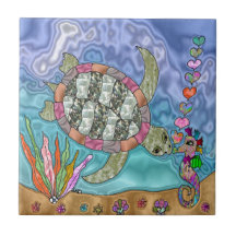 Psykedelisk Sea Turtle Seahorse Art