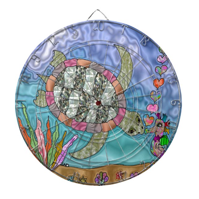 Psykedelisk Sea Turtle Seahorse Art Piltavla (Framsidan)
