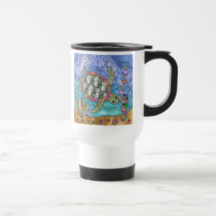 Psykedelisk Sea Turtle Seahorse Art Resemugg