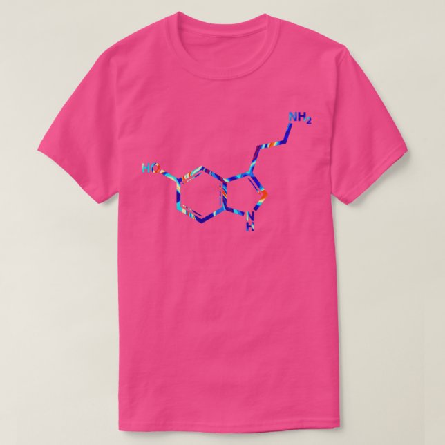 Psykedelisk serotoninmolekyl t shirt (Design framsida)