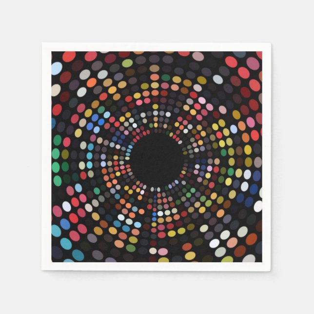 Psykedelisk sextioårsmiddag party pappersservett (Framsidan)