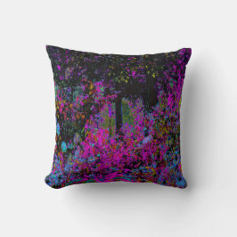 Psykedelisk Shock rosa och Black Garden Sunrise Kudde