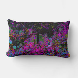 Psykedelisk Shock rosa och Black Garden Sunrise Lumbarkudde