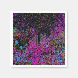 Psykedelisk Shock rosa och Black Garden Sunrise Pappersservett