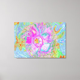 Psykedelisk Shock rosa och Ultra-Violet Hibiscus Canvastryck