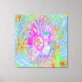Psykedelisk Shock rosa och Ultra-Violet Hibiscus Canvastryck