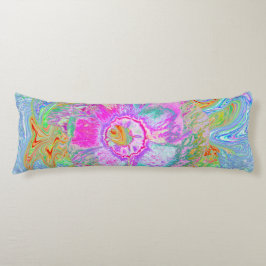 Psykedelisk Shock rosa och Ultra-Violet Hibiscus Kroppskudde