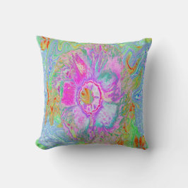 Psykedelisk Shock rosa och Ultra-Violet Hibiscus Kudde