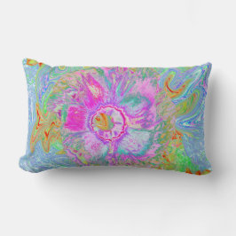 Psykedelisk Shock rosa och Ultra-Violet Hibiscus Lumbarkudde