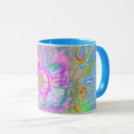 Psykedelisk Shock rosa och Ultra-Violet Hibiscus Mugg