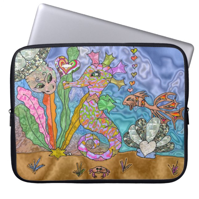 Psykedelisk sjösköldpadda Art Laptop sleeve (Framsidan)