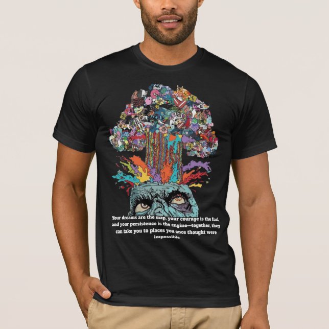 Psykedelisk skullbild T-Shirt (Framsida)