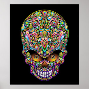 Psykedelisk skulldesign Poster
