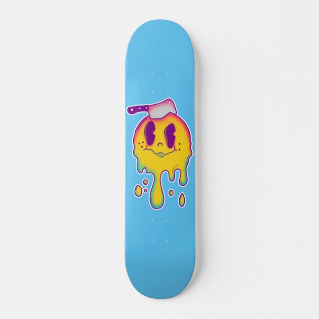 psykedelisk smiley mini skateboard bräda 18,5 cm (Framsida)