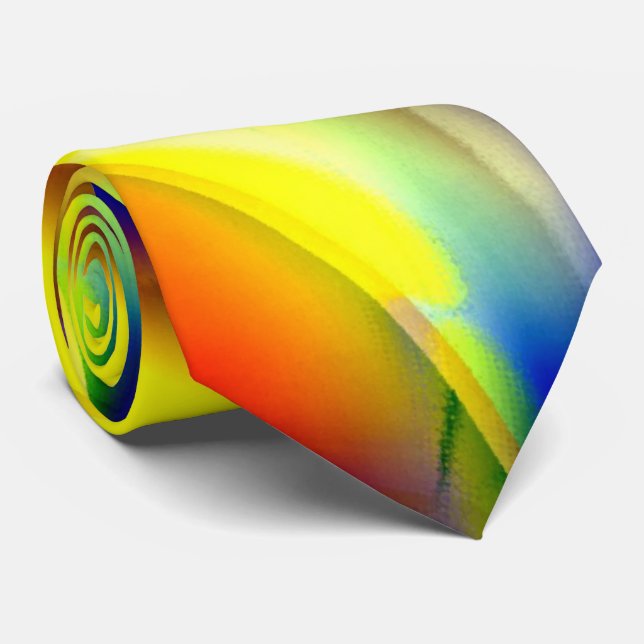 Psykedelisk soluppgång coola modern abstrakt konst slips (Rullad)