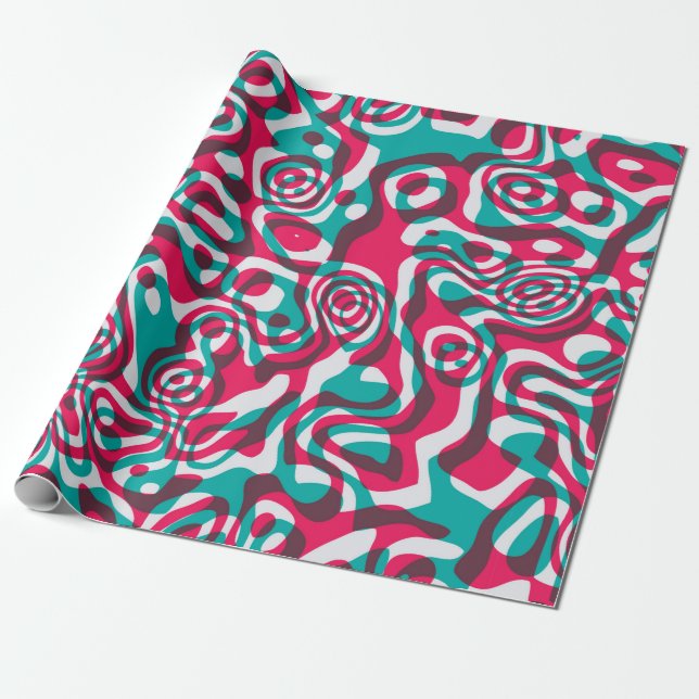 Psykedelisk sömlös mönster presentpapper (Utrullad)