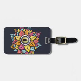 Psykedelisk Spooky Öga Flower Colorful Bagagebricka