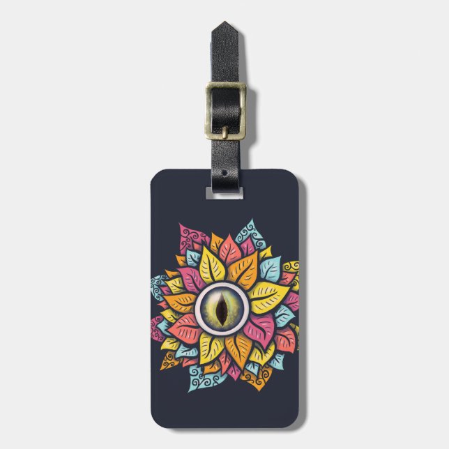 Psykedelisk Spooky Öga Flower Colorful Bagagebricka (Vertikal Framsida)