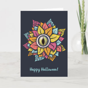 Psykedelisk Spooky Öga Flower Colorful Kort