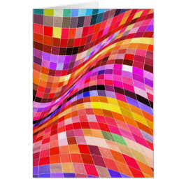 Psykedelisk Square Mönster Hälsningskort