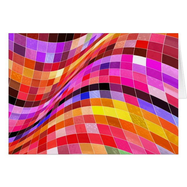 Psykedelisk Square Mönster Hälsningskort (Framsidan Horizontal)