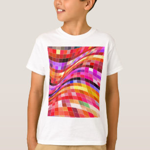 Psykedelisk Square Mönster T Shirt