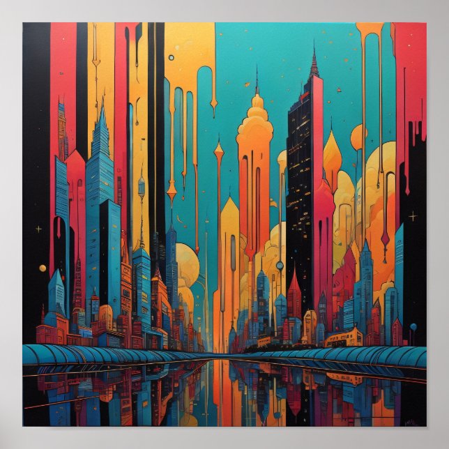 Psykedelisk stad poster (Framsidan)