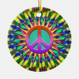 Psykedelisk sunshine Groovy Peace Ornament