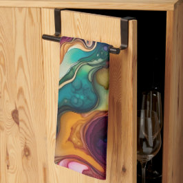 Psykedelisk Surreal Watercolor Mönster Kökshandduk