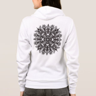 Psykedelisk Svamp Mandala Svart Och Vitt T Shirt