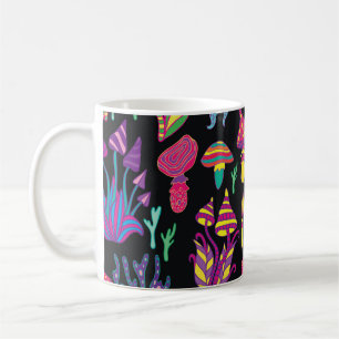 Psykedelisk svamp Rainbow Färg Mönster Kaffemugg