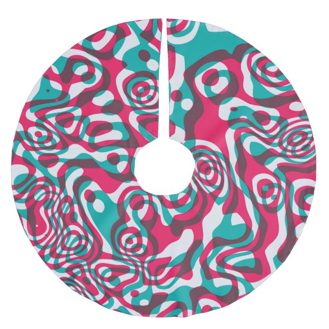 Psykedelisk syra Sömlös Funky Bakgrund. Julgransmatta Borstad Polyester (Framsidan)