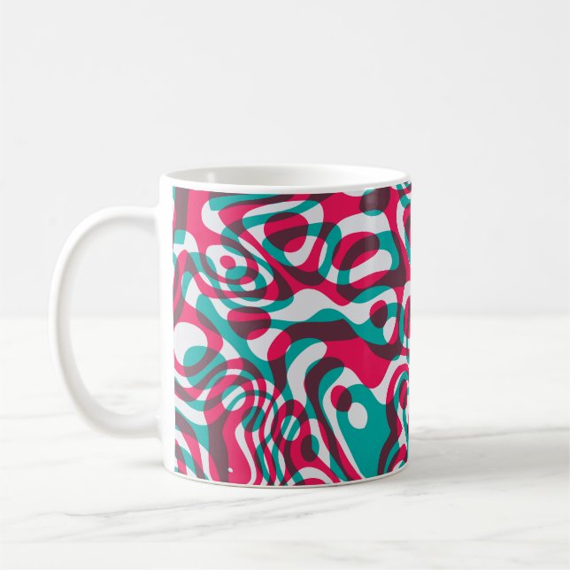 Psykedelisk syra Sömlös Funky Bakgrund. Kaffemugg (Vänster)