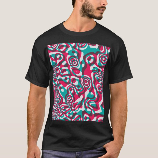 Psykedelisk syra Sömlös Funky Bakgrund. T Shirt (Framsida)