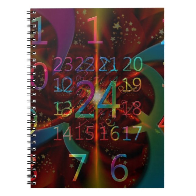Psykedelisk talmönster, hypnotiserande design anteckningsbok (Framsidan)