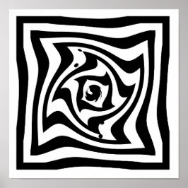 Psykedelisk teckning med optisk illusionseffekt poster