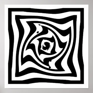 Psykedelisk teckning med optisk illusionseffekt poster
